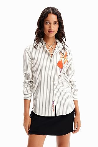 Desigual Damen Cam_florenca Blouse, Weiß, XL EU von Desigual