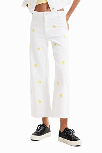 Desigual Women's Denim_Ideas 1030 Casual Pants, White, 34 von Desigual