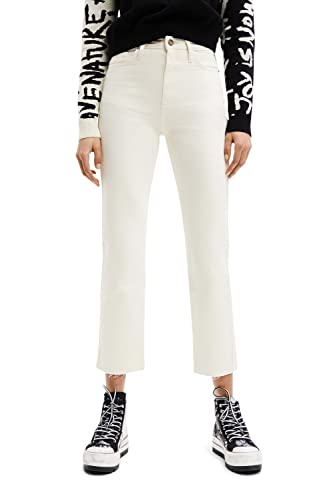 Desigual Women's Denim_JAVIERA, 1020 Ice Jeans, White, 44 von Desigual