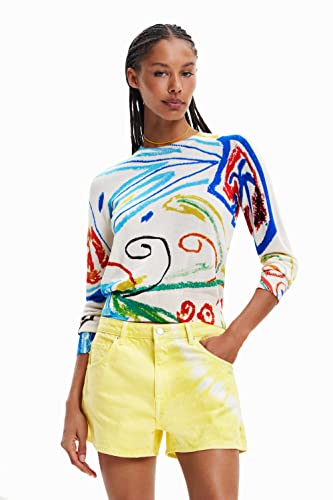 Desigual Damen JERS_Henry 1001 Sweatshirt, Weiß, M EU von Desigual