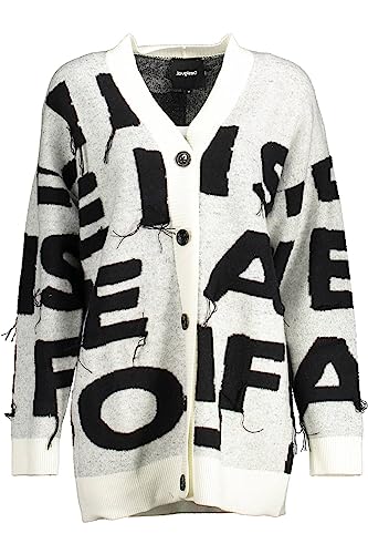 Desigual Women's JERS_IVET 1001 RAW Pullover Sweater, White, S von Desigual