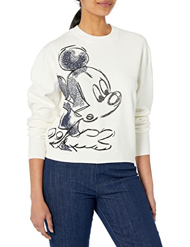 Desigual Women's JERS_Mickey 1001 Sweatshirt, White, XS von Desigual