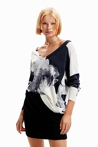 Desigual Women's Pullover_FOTINBLACK_Pull Sweater, White, XL von Desigual