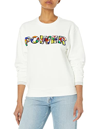 Desigual Women's Sweat_Power 1000 Sweatshirt, White, L von Desigual