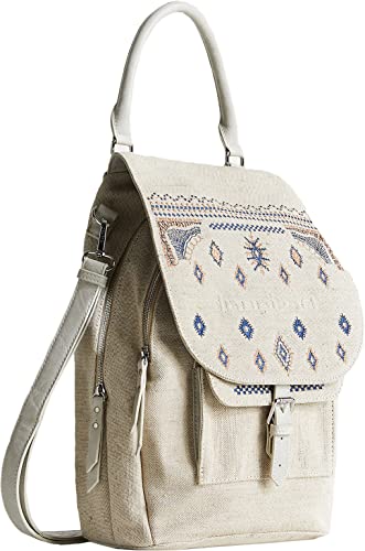 Desigual Womens Back_REGASITA Ankara Backpack Medium, White von Desigual