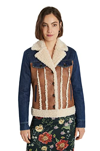 Desigual Womens CHAQ_Daniela Denim Jacket, Brown, 42 von Desigual