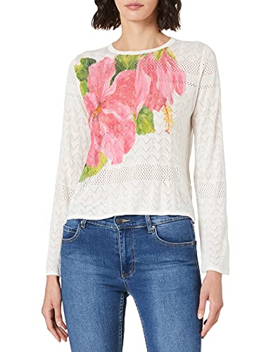 Desigual Womens JERS_Albury Sweater, White, M von Desigual