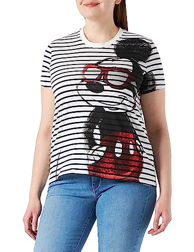 Desigual Womens TS_Mickey VIDA Chula T-Shirt, White, M von Desigual