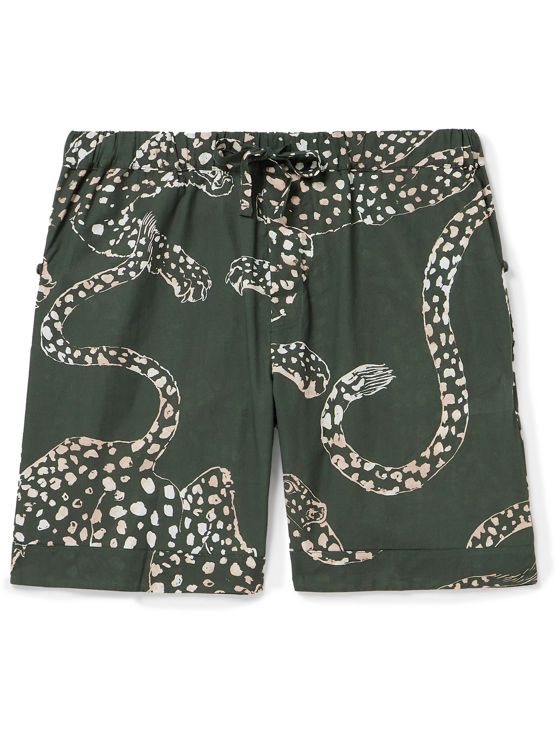 Desmond & Dempsey - Printed Cotton Pyjama Shorts - Men - Green - S von Desmond & Dempsey
