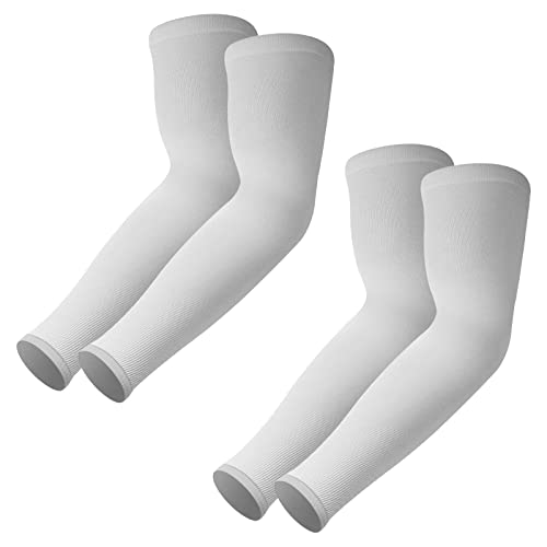 Desoto Ärmlinge 2 Paar, Kühlung UPF 50+, Anti UV Arm Ärmel, Kompressions Armstulpen, Sonnenschutz, Bandage Rutschfest Arm Sleeves Running Radsport Volleyball Basketball für Damen Herren (grau*2paar) von Desoto