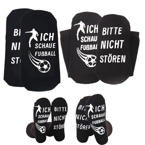 Lustige Socken Geschenke für Männer, Fussball Socken mit Spruch Bitte Nicht Stören Ich Schaue Fussball, Rutschfeste Haussocken, Funny Socks Geschenke für Fussballfan Männer Frauen Teenager (2 Paar) Lustige Socken Geschenke für Männer, Fussball Socken mit Spruch Bitte Nicht Stören Ich Schaue Fussball, Rutschfeste Haussocken, Funny Socks Geschenke für Fussballfan Männer Frauen Teenager (2 Paar) von Detontek
