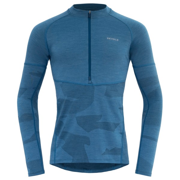 Devold - Standal Merino Shirt Zip Neck - Radtrikot Gr L;M;S;XL blau;oliv von Devold