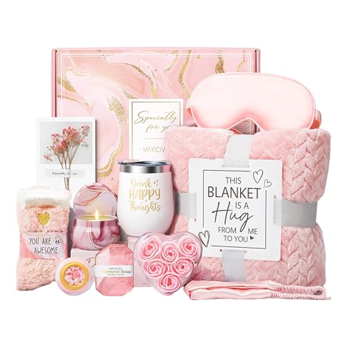 Frauen-Geburtstagsgeschenk-Set, entspannendes Spa-Geschenkkorb-Pflege-Paket mit luxuriöser Flanelldecke und Duftkerze, elegante gebrauchsfertige Verpackung fördert Entspannung und Achtsamkeit Frauen-Geburtstagsgeschenk-Set, entspannendes Spa-Geschenkkorb-Pflege-Paket mit luxuriöser Flanelldecke und Duftkerze, elegante gebrauchsfertige Verpackung fördert Entspannung und Achtsamkeit von Dgayaeic