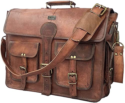 Dhk Devil Hunter Killer Cuero DHK 16 Zoll Vintage handgemachte Leder Messenger Bag Laptop Aktentasche Computertasche für Männer Braun Braun 16 Zoll von cuero