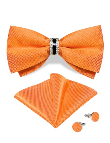 DiBanGu Herren Orange Gebrannt formal Fliege mit Ring, Seide vorgebundene Fliege und Einstecktuch Manschettenknöpfe für Hochzeitsfeier DiBanGu Herren Orange Gebrannt formal Fliege mit Ring, Seide vorgebundene Fliege und Einstecktuch Manschettenknöpfe für Hochzeitsfeier von DiBanGu