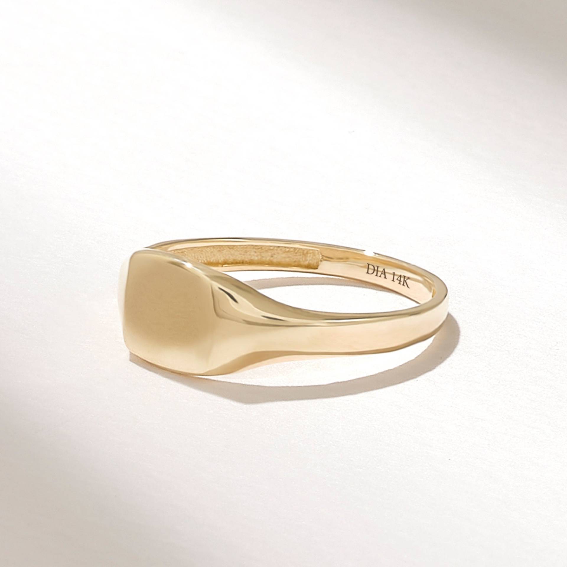 Quadrat Siegelring | 14K 18K 10K Massivgold Benutzerdefinierte Ring Personalisierter Frauen Gold Monogramm Zierlicher Initialen von DiaFineJewelry