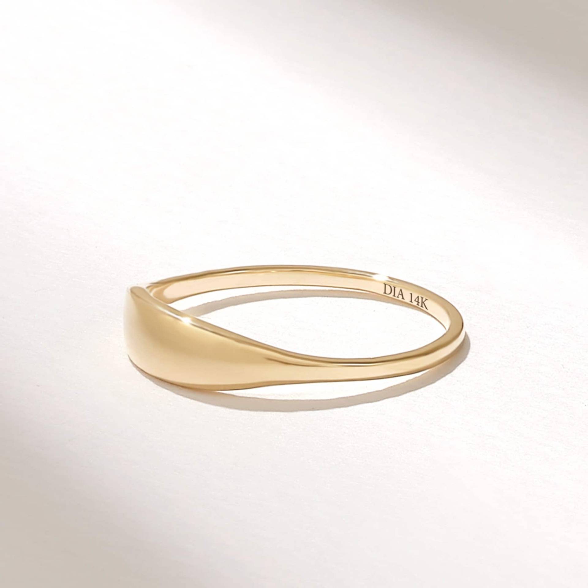 Zierlicher Siegelring, 14K Solidem Gold Gravierbar Pinky Ring, Personalisierte Geschenke Für Frauen, Benutzerdefinierte Anfangsmonogramm Schmaler von DiaFineJewelry