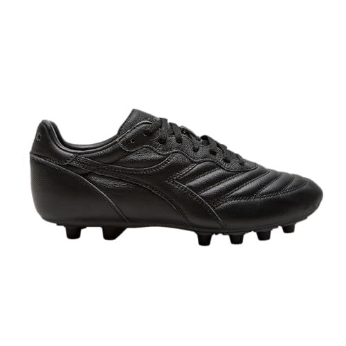 Diadora Brasil GR LT+ MDPU - Premium Leather Water Resistant Soccer Cleats with Firm Ground Sole and Classic Silhouette (Black, US Footwear Size System, Adult, Men, Numeric, Medium, 10.5) von Diadora