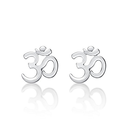 Diamond Treats Om Ohrringe aus 925 Sterling Silber, Om Ohrstecker Silber 925 für Damen und Mädchen, Süße Silber Om Ohrschmuck für Frauen. von Diamond Treats