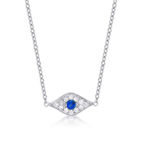 Diamond Treats zierliche Evil-Eye-Halskette aus 925er Sterlingsilber für Damen und Teenager-Mädchen, Silber 925 Böser Blick Anhänger-Halskette von Diamond Treats