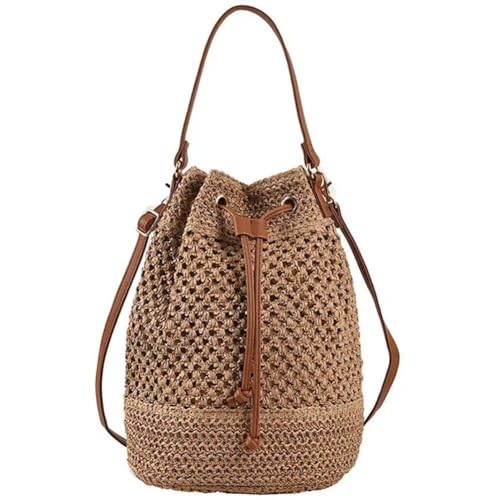 Gewebte Rattan-handtaschen, Damen-beuteltasche Kordelzug, Stroh-umhängetasche, Stroh-geldbörse, Messenger-tasche, Handtaschen Für Den Strand von Dianzan