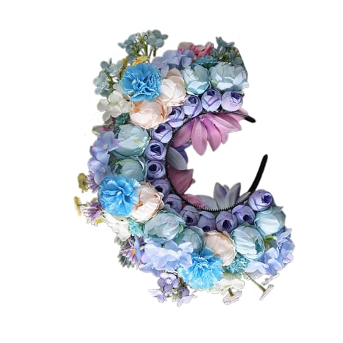 Buntes Blumen Stirnband Haarkranz Hochzeit Party Kostüm Kopfschmuck Für Braut Frauen Mode Haar Accessoire Personalisiertes Mode Stirnband von Diarypiece