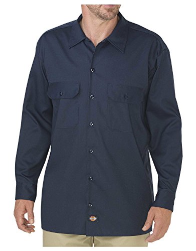 Dickies Arbeitshemd für Herren, langärmelig, Flex-Twill, Dunkles Marineblau, L von Dickies