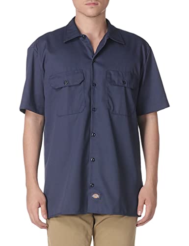 Dickies Herren Short-Sleeve Work Button-Down-Shirt, Navy V1, 4X-Large Groß von Dickies