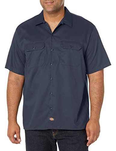 Dickies Herren Arbeitsshirt Flex Twill Kurzarm, Dunkles Marineblau, Mittel von Dickies