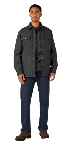 Dickies - Outerwear for Men, Flex Duck Shirt Jacket, Water Repelling Technology, Black, M von Dickies