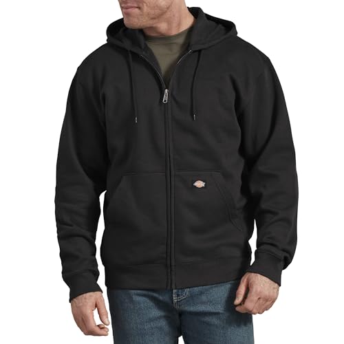 Dickies, Herren, Fleece-Kapuzenweste mit durchgehendem Reißverschluss, regular, Schwarz, XXL von Dickies