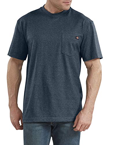 Dickies Herren Schweres Rundhalsausschnitt, kurzärmelig, groß T-Shirt, Baltic Blue Heather, XX-Large Hoch von Dickies