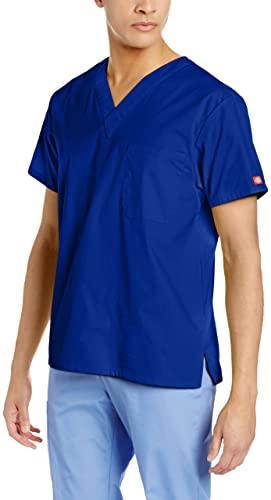 Dickies Herren Signature V-Ausschnitt Scrubs Shirt, Galaxy Blue, Mittel von Dickies