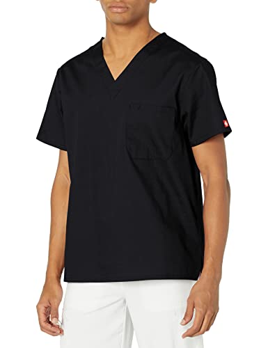 Dickies Herren Signature V-Ausschnitt Scrubs Shirt, schwarz, 3X-Groß von Dickies