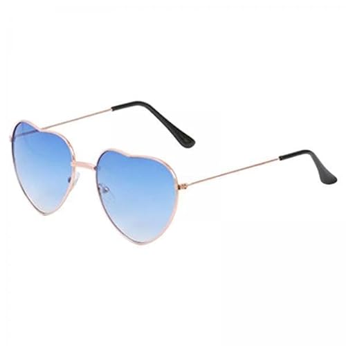 Dickly 3x Sonnenbrillen für Erwachsene Und Damen mit Metallrahmen in Herzform, Modischer Stil, 400er Sonnenbrille für Mädchen, A B von Dickly