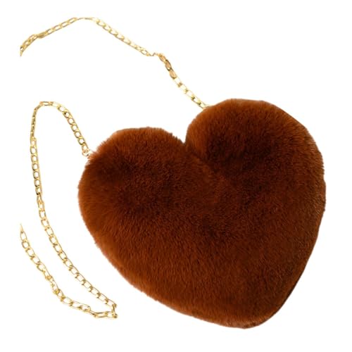 Dickly Herzform Satchel Leichtes Gewicht mit Kette niedliche Mode Umhängetasche für Party, Braun Dickly Herzform Satchel Leichtes Gewicht mit Kette niedliche Mode Umhängetasche für Party, Braun von Dickly