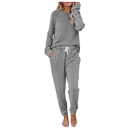 Didadihu Damen Schlafanzug Lang Kariert Schwarz Hausanzug Kurz Aesthetic Nachtwäsche Sexy Nachtwäsche Lang Langer Pyjama Pyjama Hosen Stillpyjama von Didadihu