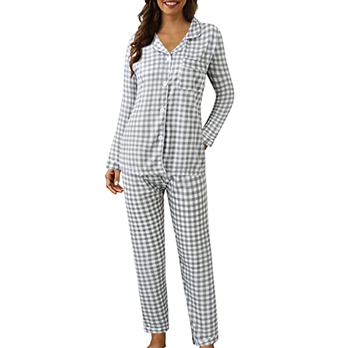 Didadihu Lounge Set Damen Sexy Schwarz Winterschlafanzug Winter XL Pyjama Kariert Pyjama Sets Couple Xs Pyjamas Set Winterschlafanzug Pyjamas Set von Didadihu