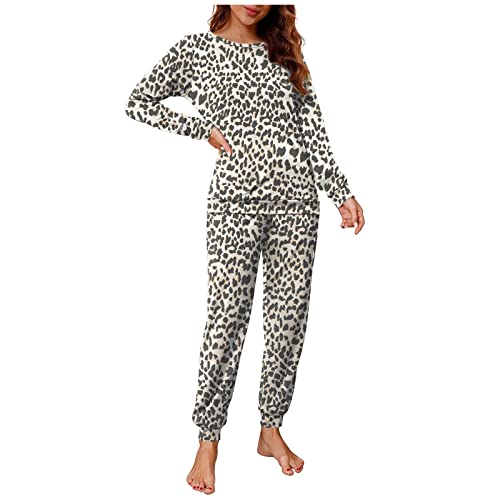 Didadihu Schlafanzug Damen Set Winter XL Pyjama Sets Baumwolle Capri Pyjamahose Flanell Pyjama Couple Kuschel Schlafanzug Pyjama Sets Pyjamahose von Didadihu