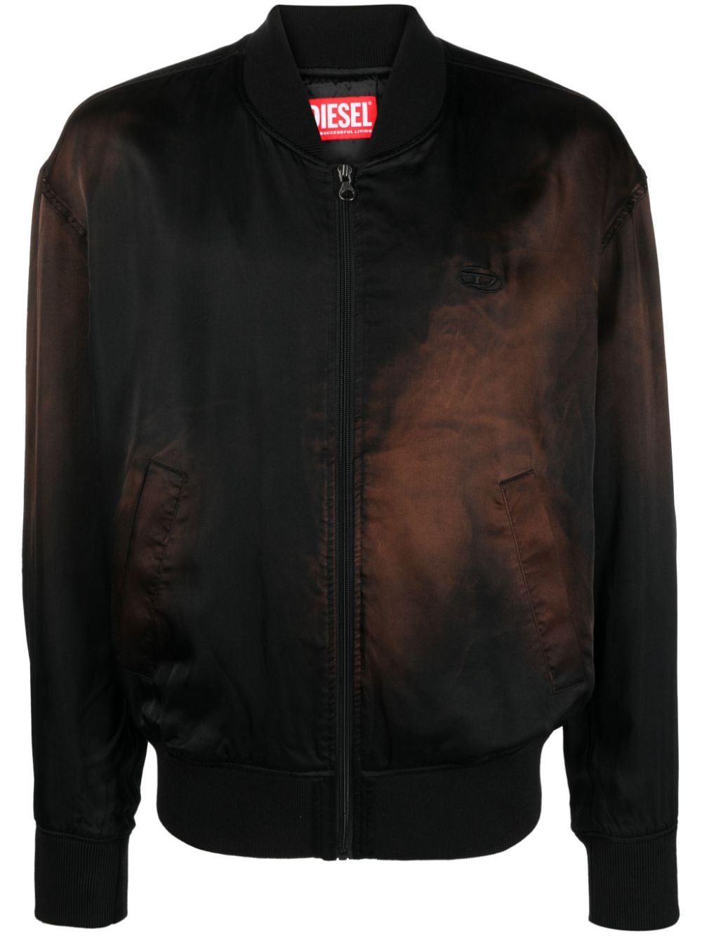 Diesel Bomberjacke mit ausgeblichenem Design - Schwarz von Diesel