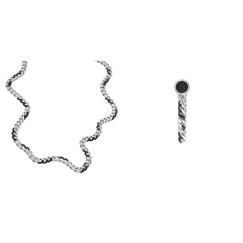 Diesel Herren-Halskette und -Armband Steel, Silber, Edelstahl, Set von Diesel