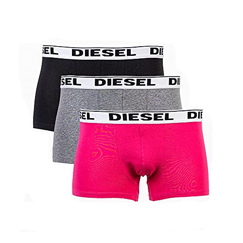 Diesel Herren Unterwäsche Boxer Shorts UMBX-Korythreepack 3er Pack (DE/NL/SE/PL, Alphanumerisch, XXL, Regular, Regular, Rosa-Grau-Schwarz) von Diesel