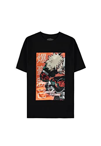 DIFUZED Unisex Kinder Black My Hero Academia Bakugo Katsuki-Herren Männer Jungen T-Shirt von Difuzed