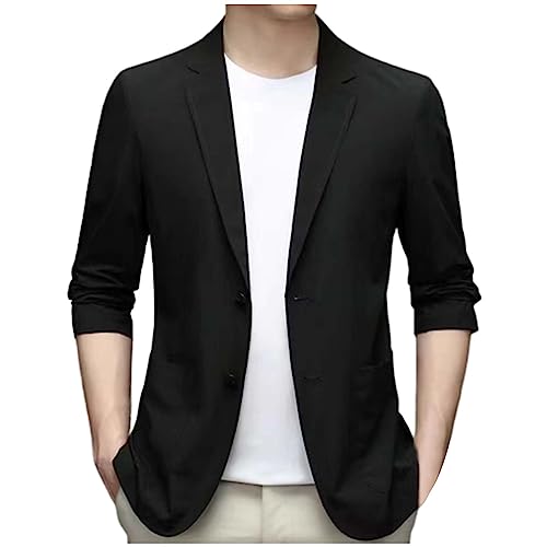 Dinnesis Herren Sakko Lässige Blazer Herren Sommer Leicht Slim Fit Anzugjacke Elegante Anzugsakko Herren 2-Knopf Sakko Sportlich Blazer Jackett Für Hochzeit Party Abschluss Business von Dinnesis