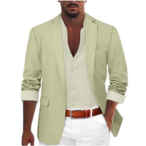 Sakko Herren Casual Blazer Slim Fit Sakko Sportlich Sommer Leichte Freizeit Anzugjacke Einfarbig Elegant Business-Jacke Sakko Lässig Anzug Elastische Freizeitanzug Für Hochzeit Party von Dinnesis