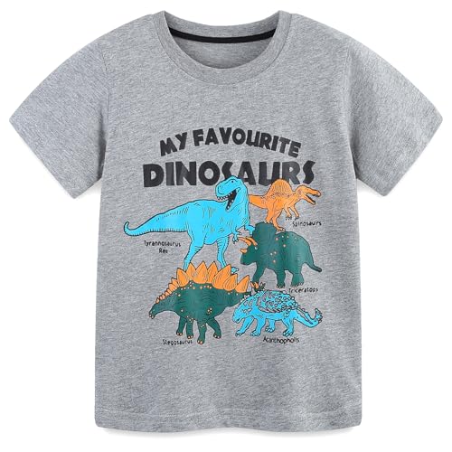 Dinopjs Jungen T-Shirt Rundhalsausschnitt Jurassic Park Dinosaurier Cartoon-Muster Kurzarm Geschenke für Kinder Baumwolle T Shirts für 2–7 Jahre Kleiner Junge Dinopjs Jungen T-Shirt Rundhalsausschnitt Jurassic Park Dinosaurier Cartoon-Muster Kurzarm Geschenke für Kinder Baumwolle T Shirts für 2–7 Jahre Kleiner Junge von Dinopjs