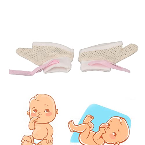 Baby Stop Daumenlutschen Fingerschutz Baby Saugfinger Stricken Atmungsaktive Weiche Verstellbare Säuglingssaughandschuhe für Kinder Kleinkinder(S) von Dioche