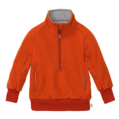 Disana Troyer, Leichter Sweater mit Reißverschluss | 100% Bio-Merinowolle GOTS, IVN Best | Baby Kleinkind Kind Unisex | Made in Germany | Orange Gr. 134-140 von Disana
