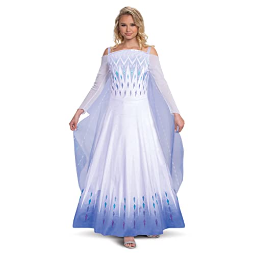 Disguise Damen Elsa Kostüm, offizielles Disney Frozen 2 Elsa Kostüm Kleid, weiÃŸ/blau, X-Large (18-20) US von Disguise