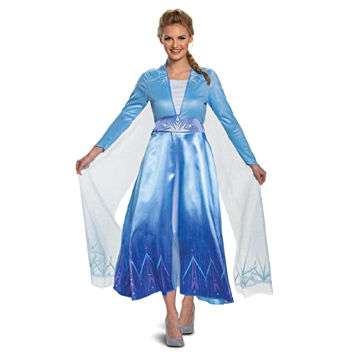 Disguise Damen Disney Elsa Frozen 2 Deluxe Erwachsene Kostüm, Blau, L von Disguise